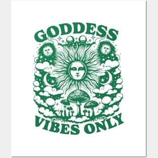 Goddess Vibes Only Trendy Vintage Retro Hippie Design Posters and Art